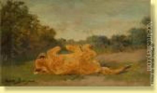 Lionceau Sur Le Dos Oil Painting - Rosa Bonheur