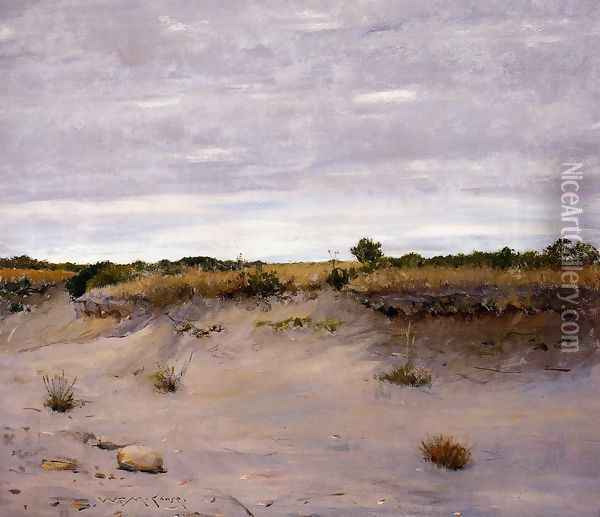 Wind Swept Sands, Shinnecock, Long Island Oil Painting - William Merritt Chase