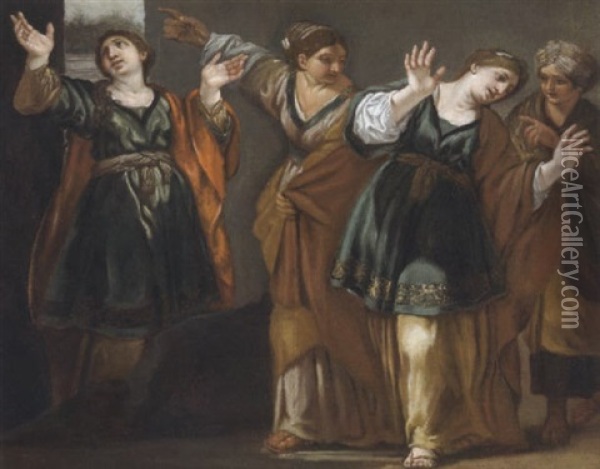 Santa Bibiana Rifuta Di Adorara Gli Idoli Oil Painting - Pietro da Cortona