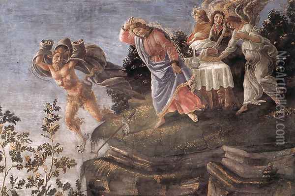Three Temptations of Christ (detail 6) 1481-82 Oil Painting - Sandro Botticelli