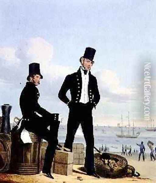 Gunners Boatswains and Carpenters plate 11 from Costume of the Royal Navy and Marines Oil Painting - L. and Eschauzier, St. Mansion