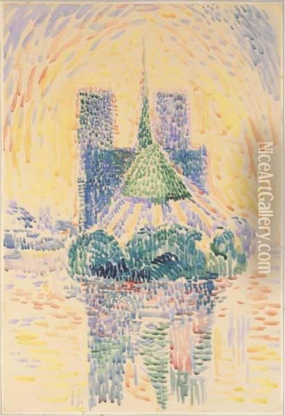 Notre Dame Oil Painting - Hippolyte Petitjean