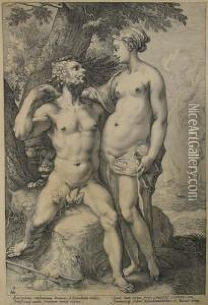 Three Paired Gods Andgodessess. Three Engravings After Oil Painting - Jan Pietersz. Saenredam
