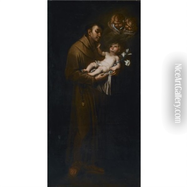 Saint Anthony Of Padua And The Christ Child Oil Painting - Giovanni Stefano Danedi