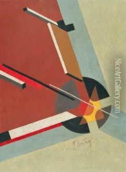 Ohne Titel (proun) Oil Painting - Eliezer Markowich Lissitzky