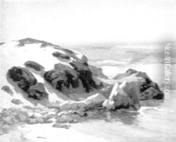 Coastal Scene Oil Painting - Ada Belle Champlin