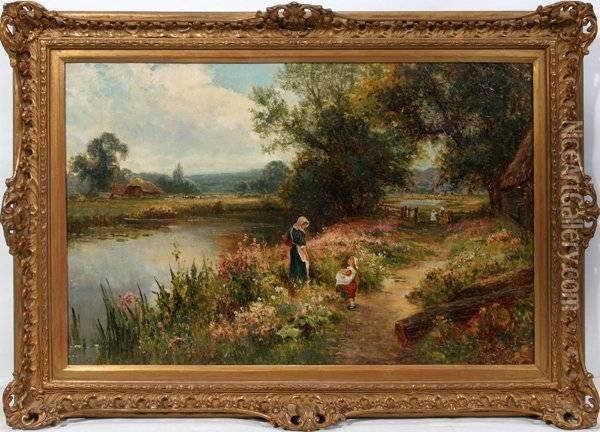 English Garden Oil Painting - Ernst Walbourn
