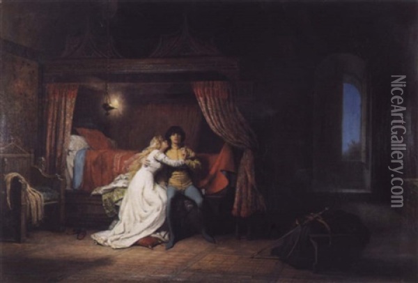 Romeo Et Juliette Oil Painting - Eugene-Antoine Guillon