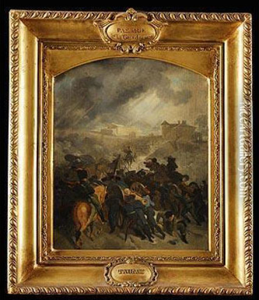 Las Tropas Francesas Atravesando La Sierra De Guadarrama Oil Painting - Nicolas Antoine Taunay