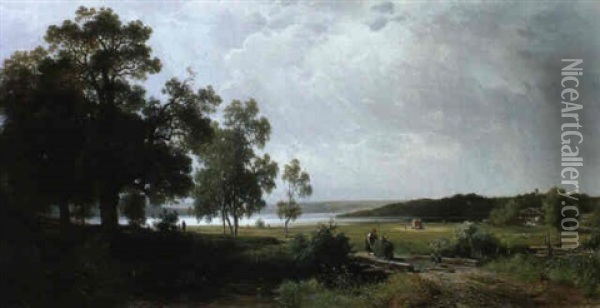 Sommerlandschaft Am Starnberger See Oil Painting - Ludwig Sckell