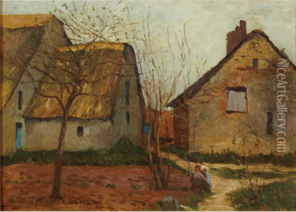 Thatched Cottages Oil Painting - Maxime Maufra