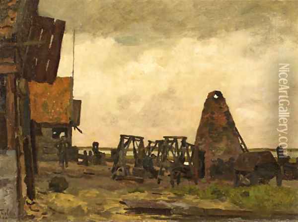 Werf te Monnikendam Oil Painting - Willem Bastiaan Tholen