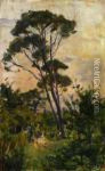 Paesaggio Con Alberi Oil Painting - Luigi Gioli