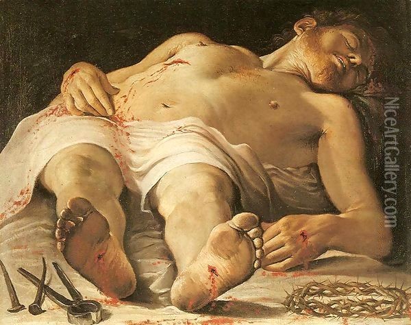 The Dead Christ Oil Painting - Annibale Carracci