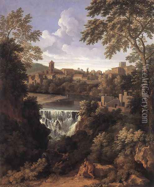 The Falls of Tivoli c. 1661 Oil Painting - Gaspard Dughet