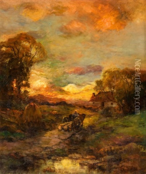 Sunset At Close Of Day Oil Painting - Charles P. Appel