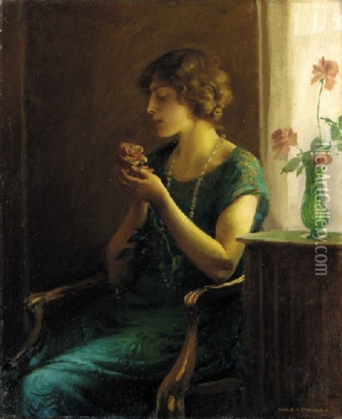 The Full Blown Rose Oil Painting - Charles Courtney Curran
