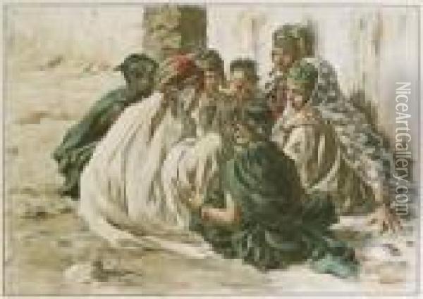 Orientalische Frauen Im Gesprach Oil Painting - Alphonse Etienne Dinet