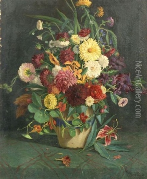 Arrangement Of Summer Flowers Oil Painting - Francois de Blois