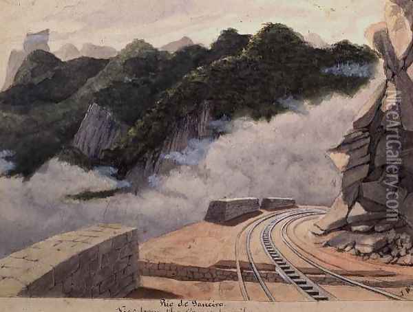 View From the Coronado Railway, Rio de Janeiro Oil Painting - James William Wells