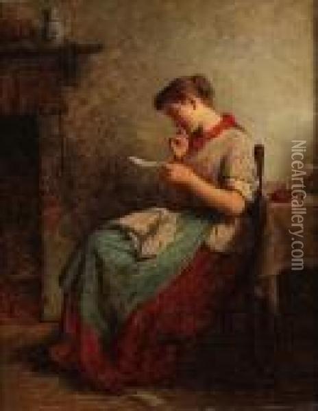 The Love Letter Oil Painting - George Smith