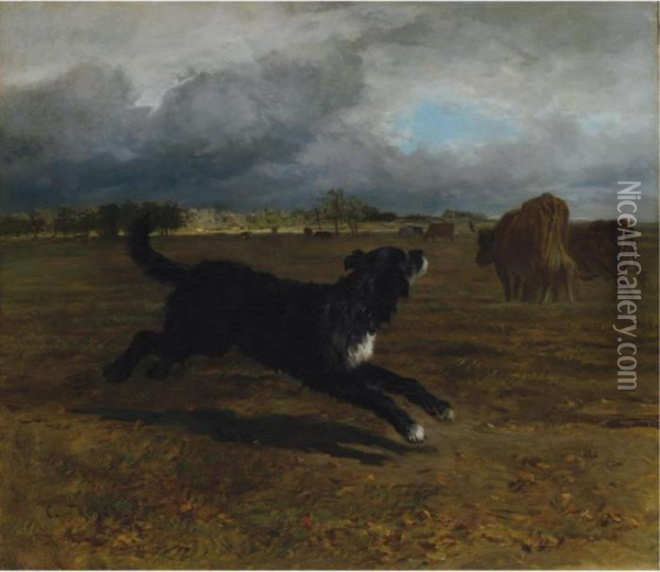 Herding Cattle Before The Storm Oil Painting - Constant Troyon
