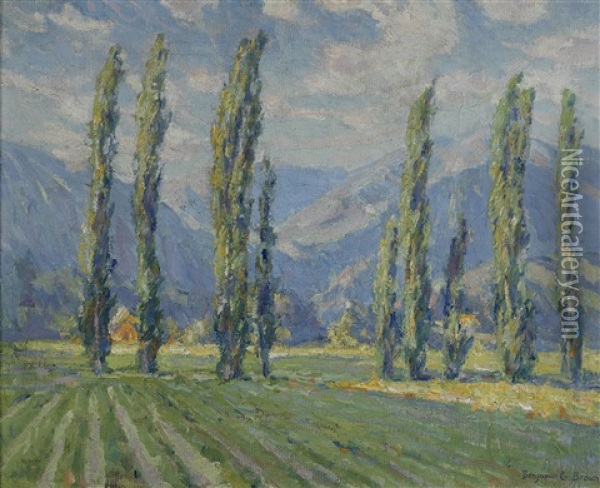 Windy Day, Pasadena Oil Painting - Benjamin Chambers Brown