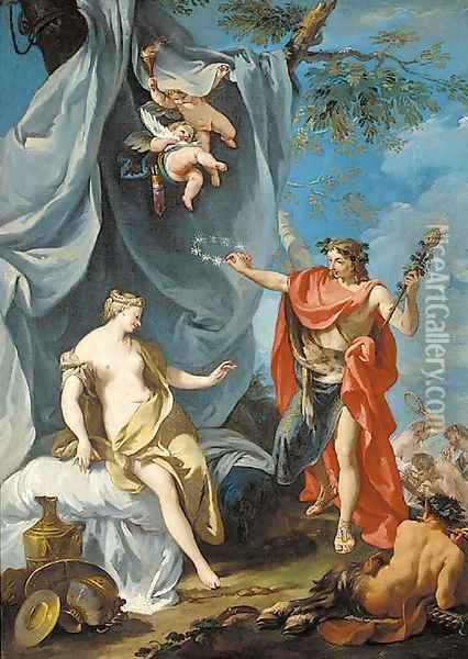 Bacchus and Ariadne Oil Painting - Giovanni Battista The Younger Pittoni