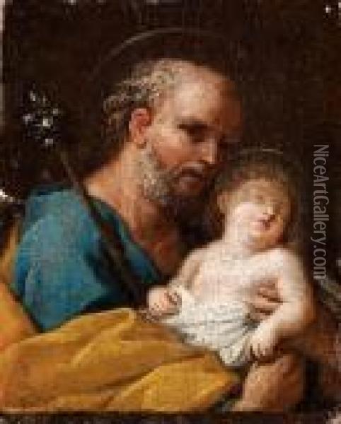 San Giuseppe Col Bambino Oil Painting - Carlo Maratta or Maratti