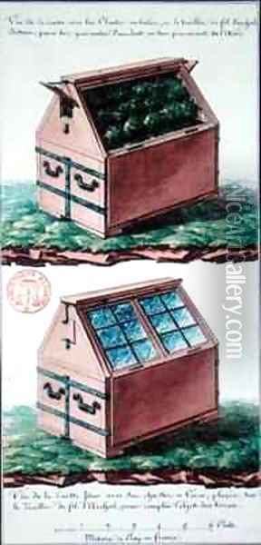 Illustration of a chest of drawers for transporting plants Oil Painting - Gaspard Duche de Vancy