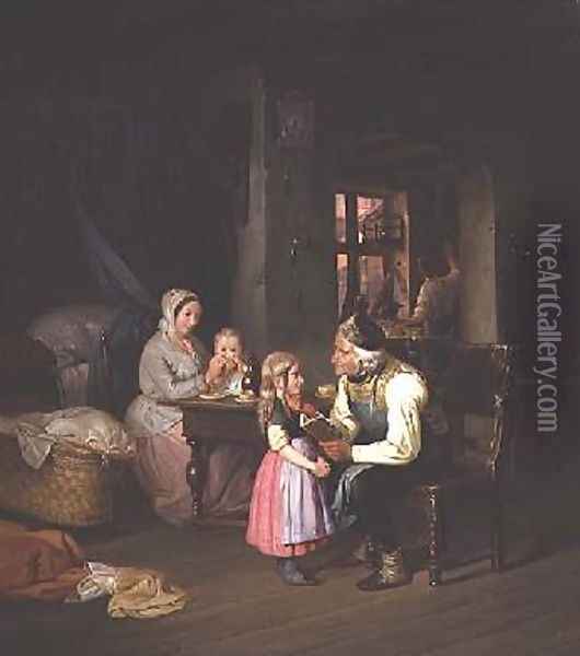 Grandpapas Favourite Oil Painting - Friedrich Edouard Meyerheim