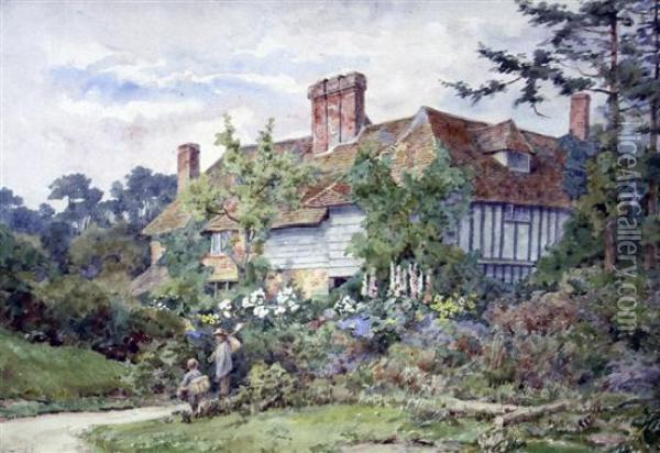 A Victorian Flower Garden Oil Painting - Thomas Nicholson Tyndale