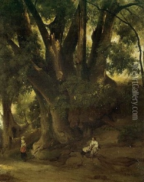 Italienische Landschaft Oil Painting - Anselm Friedrich Feuerbach