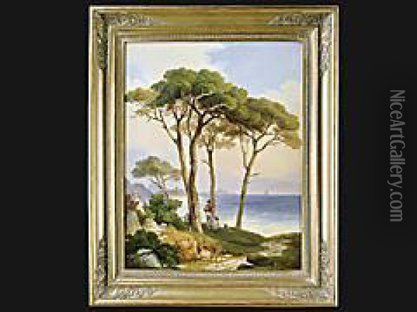 Italienische Kustenlandschaft Bei Neapel Oil Painting - Jacob Canciani
