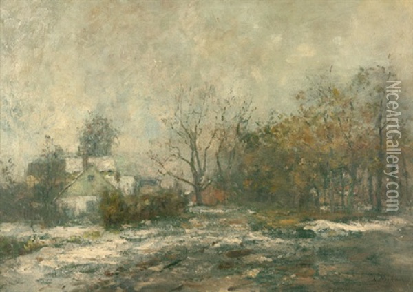 Landschaft Mit Tauendem Schnee Oil Painting - Rudolf Hoeckner