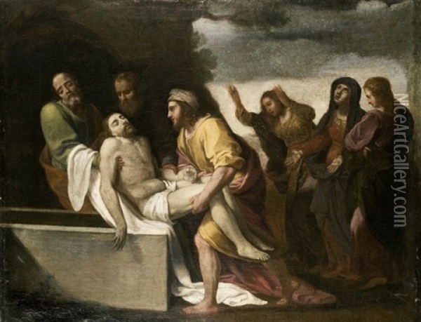 Trasporto Di Cristo Al Sepolcro Oil Painting - Jacopo Palma il Giovane