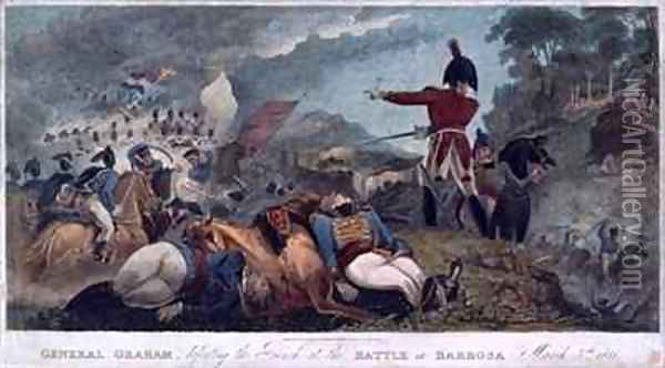 General Graham defeating the French at the Battle of Barrosa Oil Painting - Brooke, W. Hal