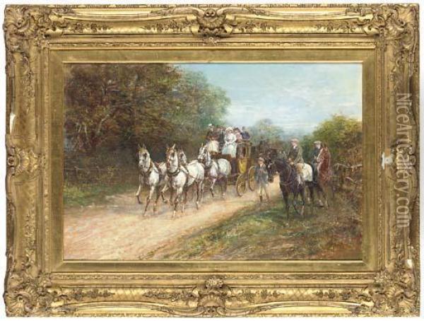 A Well Matched Team Oil Painting - Heywood Hardy