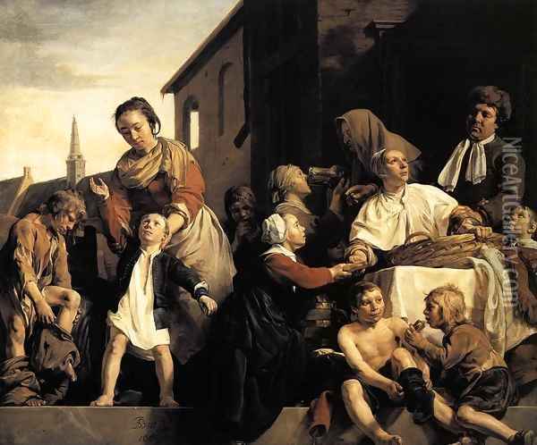 Tending Children at the Orphanage in Haarlem Oil Painting - Jan De Bray
