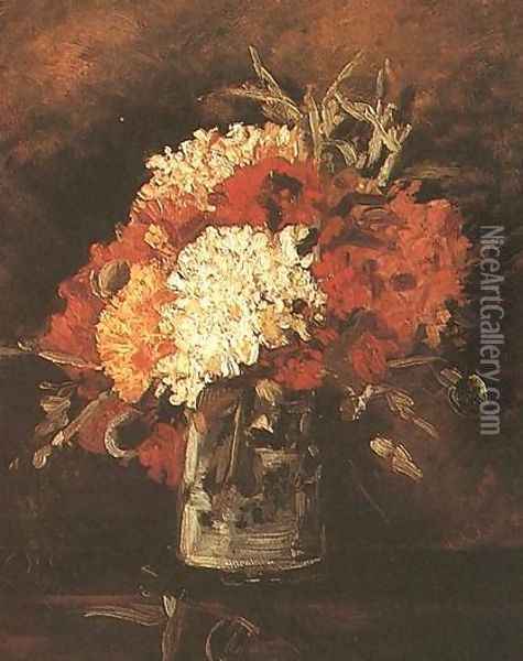 Vase With Carnations II Oil Painting - Vincent Van Gogh