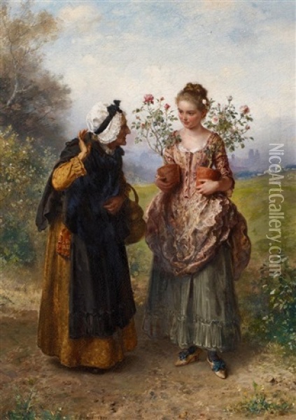 Dornen Und Rosen Oil Painting - Ludwig Knaus