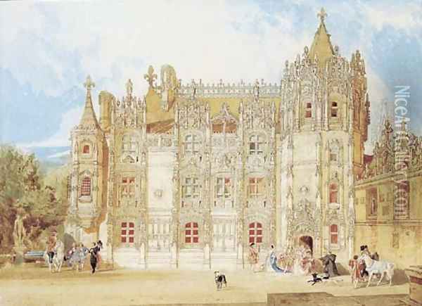 Abbatial House, Abbey of St Ouen, Rouen Oil Painting - John Sell Cotman