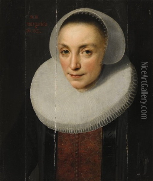 Portrait Of A Lady With White Ruff Oil Painting - Nicolaes Eliasz Pickenoy
