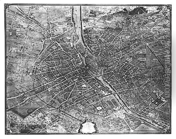 Plan of Paris, known as the 'Plan de Turgot' 3 Oil Painting - Bretez, Louis