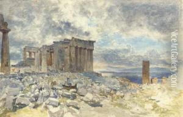 The Parthenon, Athens Oil Painting - Alfred William Hunt