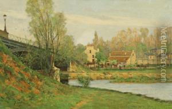 Pont De Creteil Oil Painting - Jules Petillion