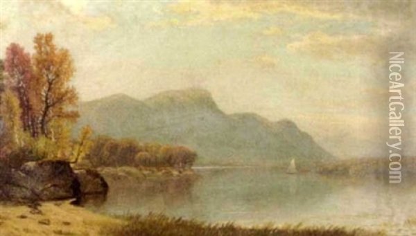 Landscape With A Lake And Mountains In The Background Oil Painting - James Renwick Brevoort