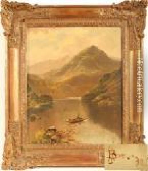 Highland Loch Landscape Oil Painting - John Henry Boel