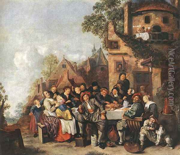 Tavern of the Crescent Moon Oil Painting - Jan Miense Molenaer