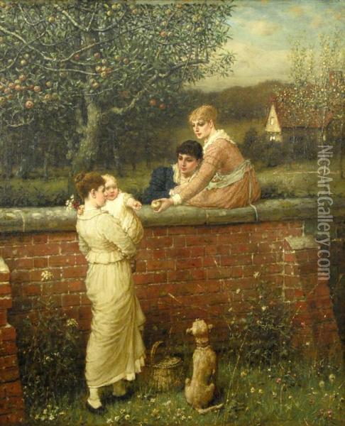 The Garden Wall Oil Painting - George Henry Boughton